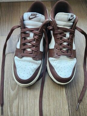 Nike Brown and White Low-Top Sneakers